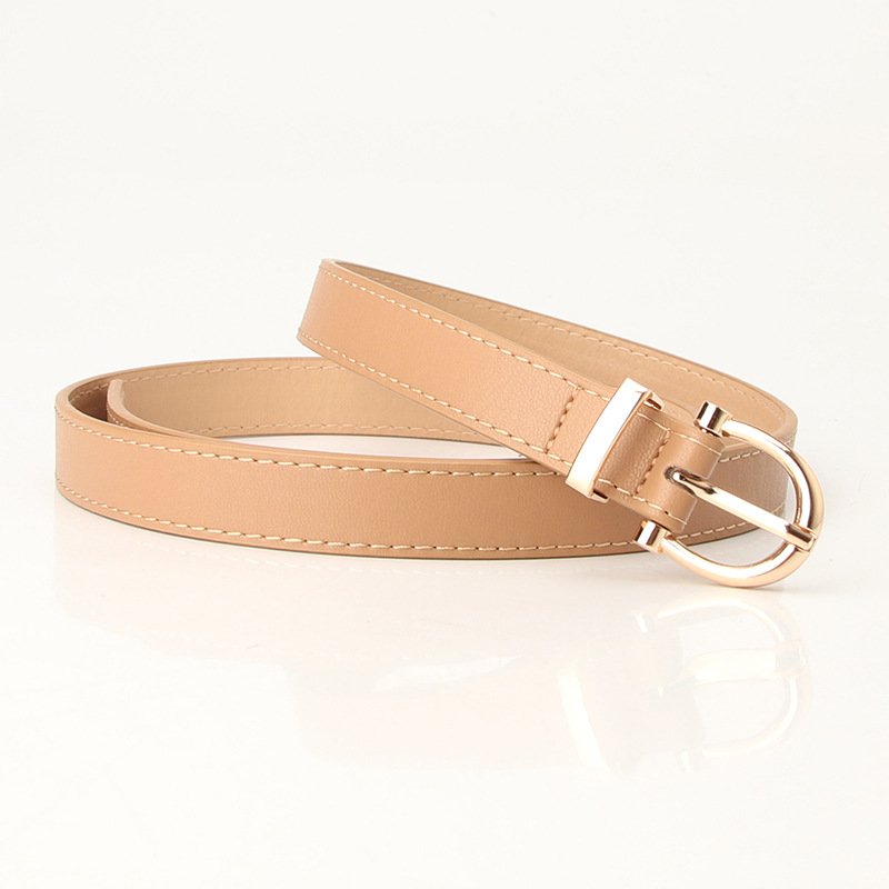 Thin Belt With Golden Buckle