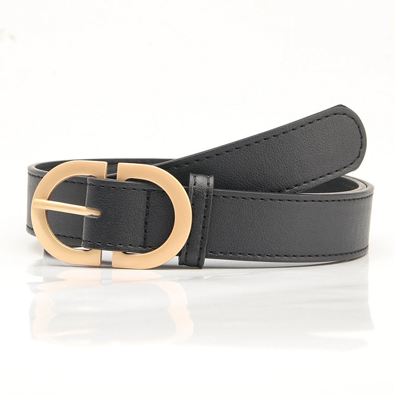 Ladies Belt Simple And Versatile Double-D Alloy Pin