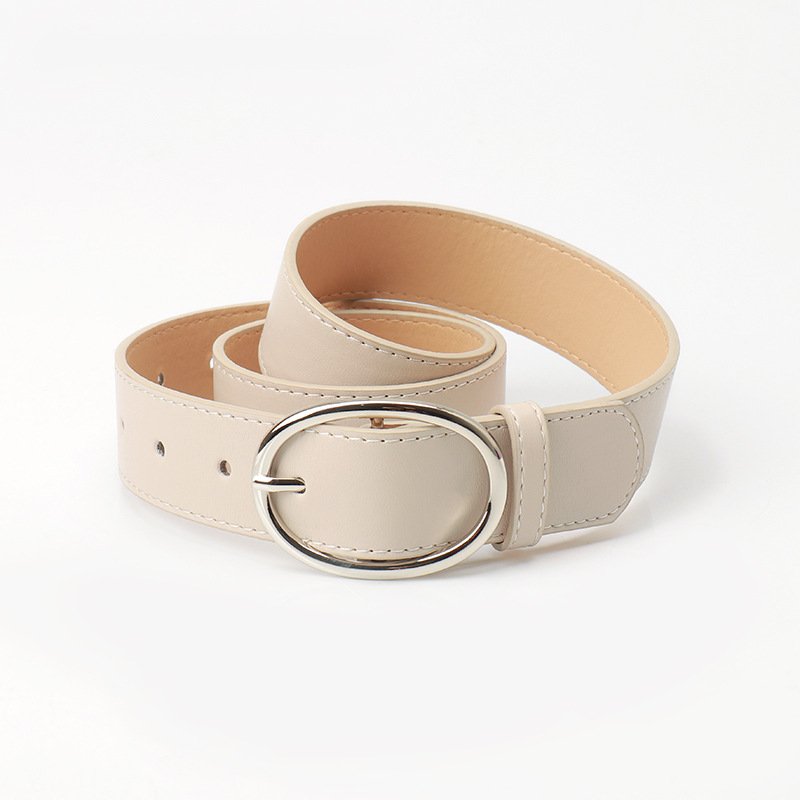 Elegant Oval Buckle Belt for Dress