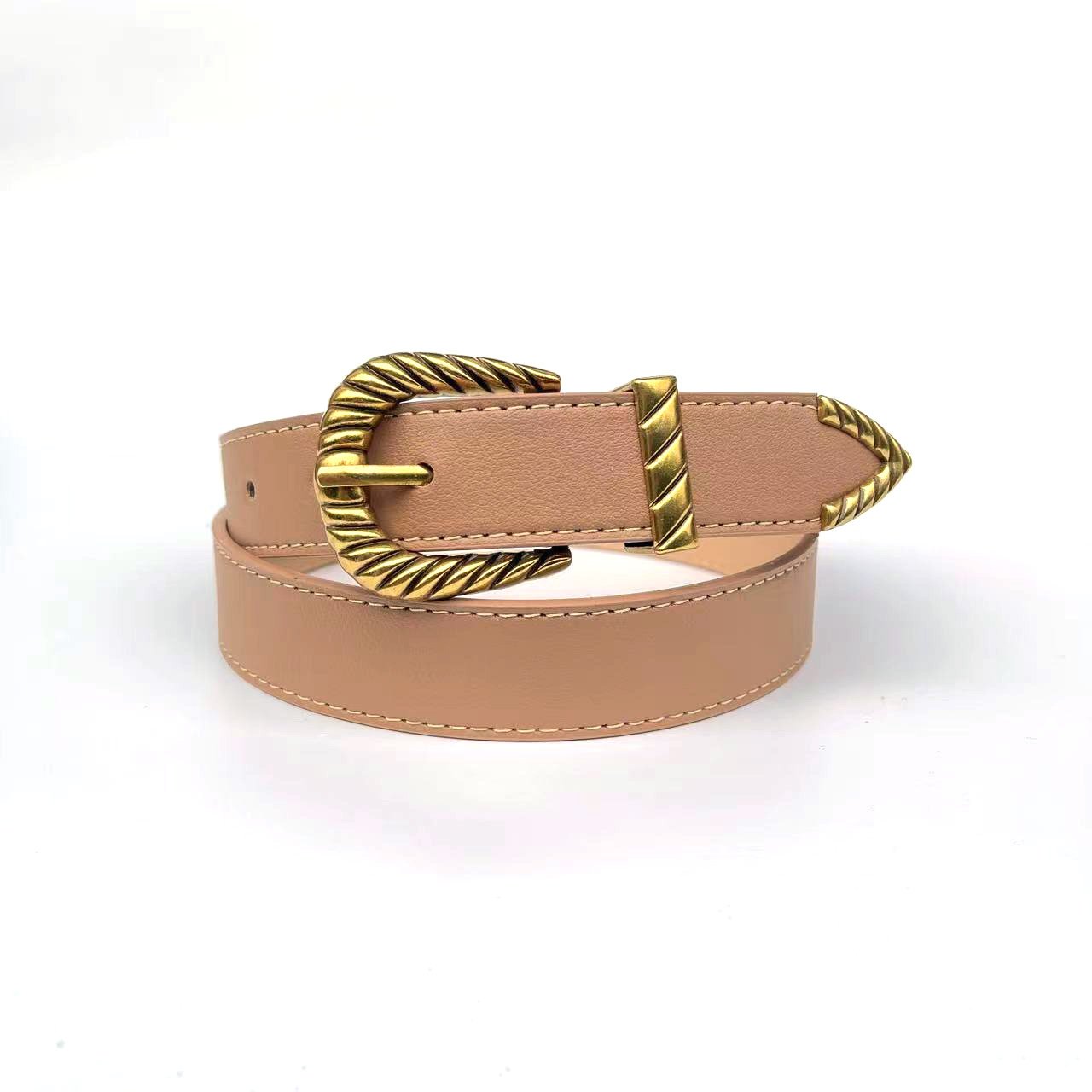 Cowboy Belt With Golden Buckle