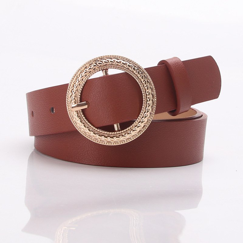 Elegant Belt With Round Buckle