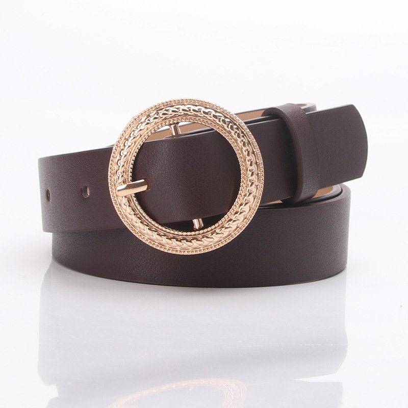 Elegant Belt With Round Buckle