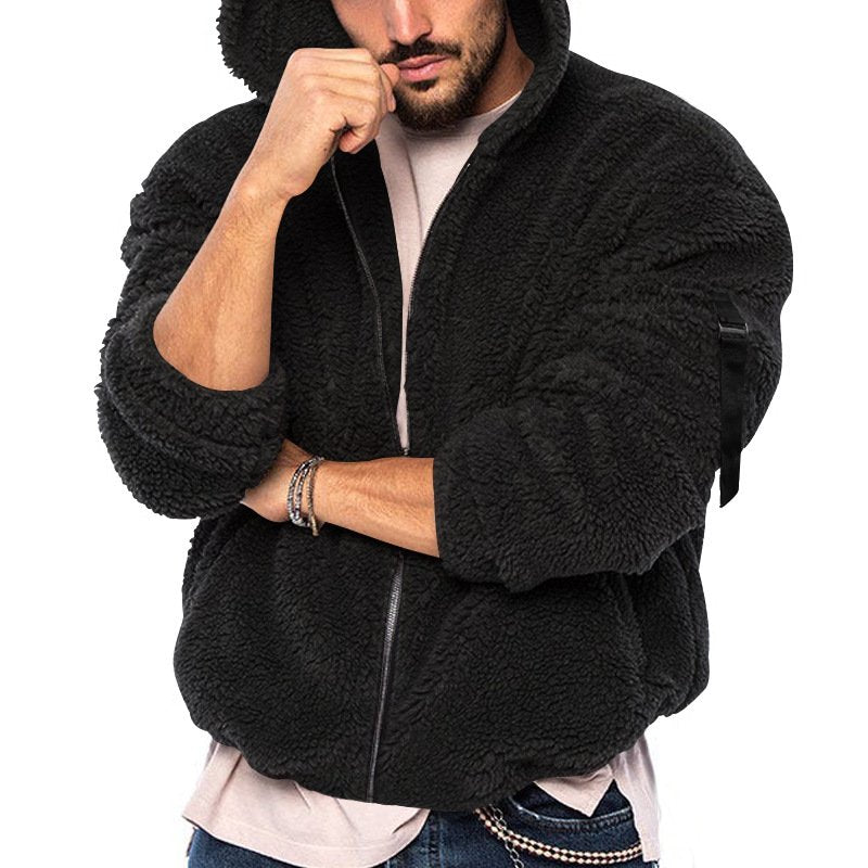 New Double Sided Arctic Velvet Warm Hat Jacket Zipper Casual Jacket