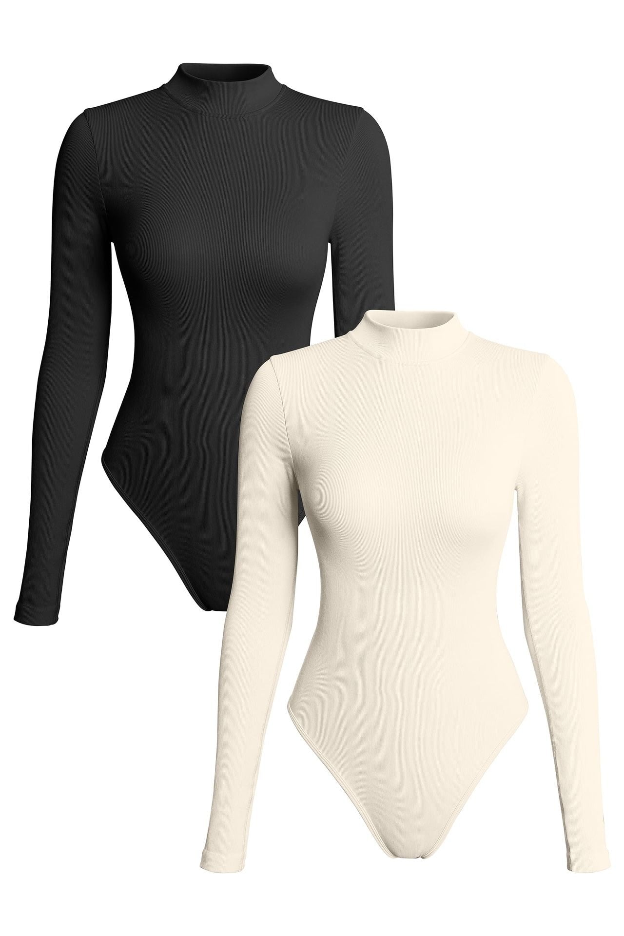 Closed Bodysuit With Long Sleeves And High Neck