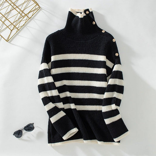 Crossover Sweater With Buttons