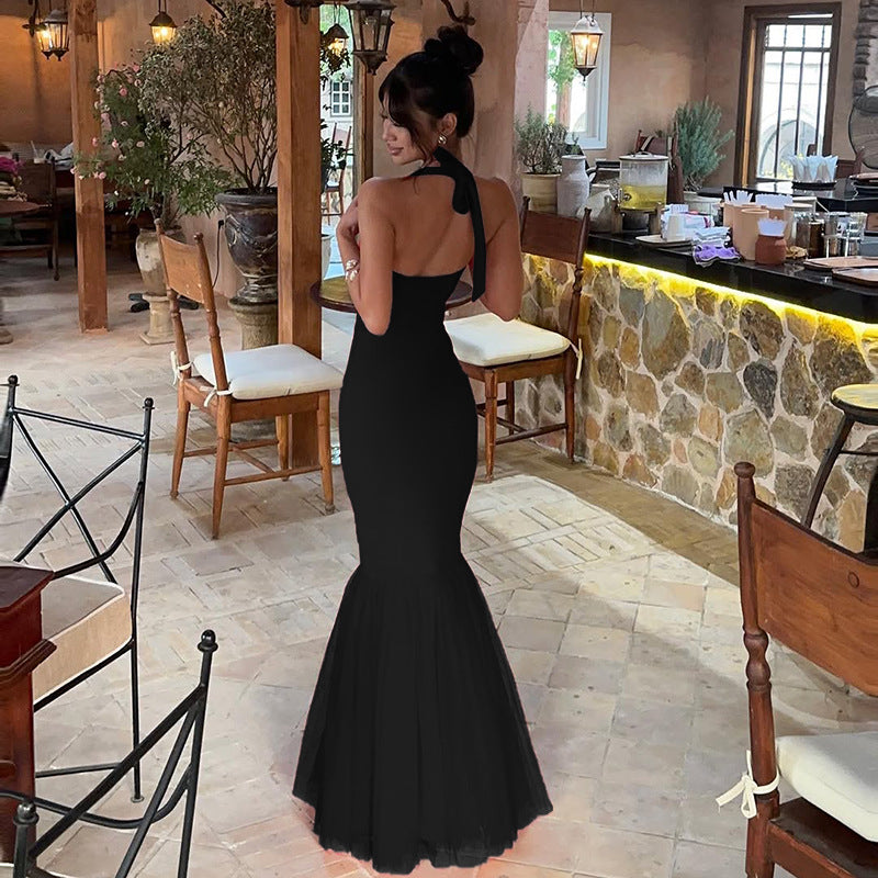 Fish tail patchwork dress