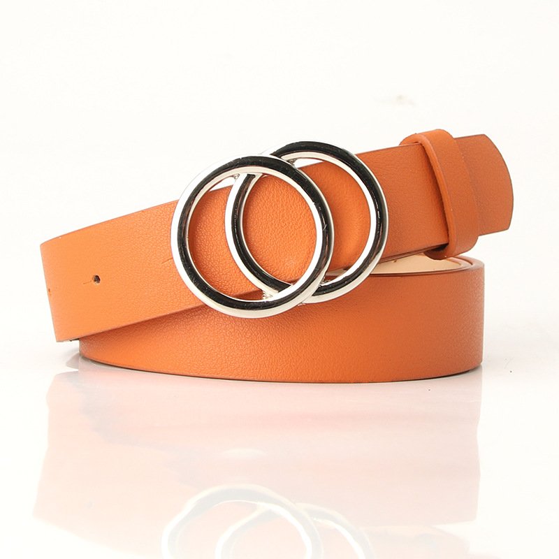 Wide Double Loop Buckle Belt