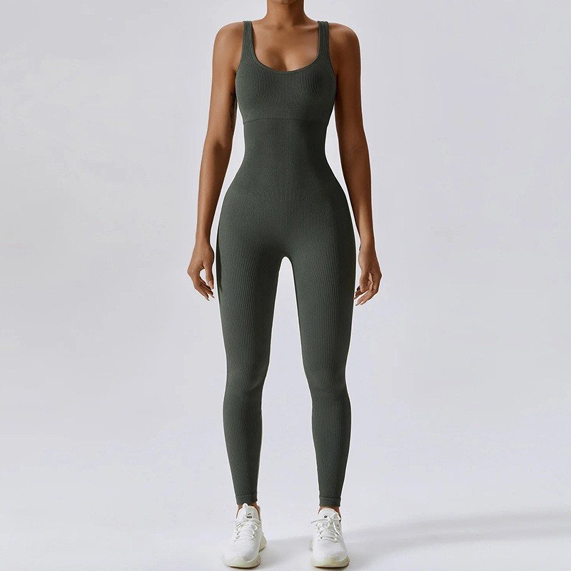 Seamless Sport Jumpsuit With Bra