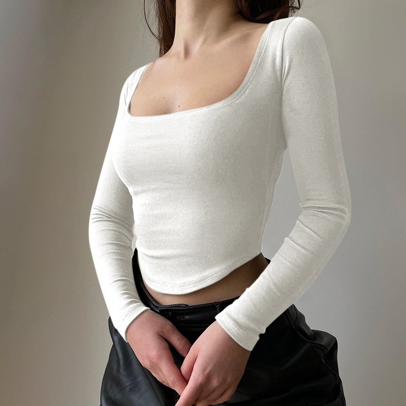 Long Sleeve Square Neck Top