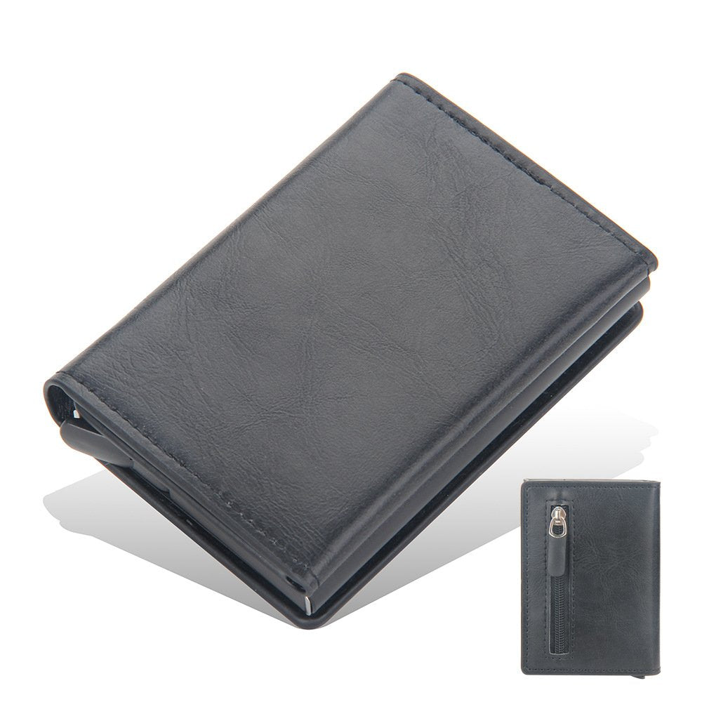 Men's Aluminum Case Anti Theft Card Bag Short Style Automatic Card Change