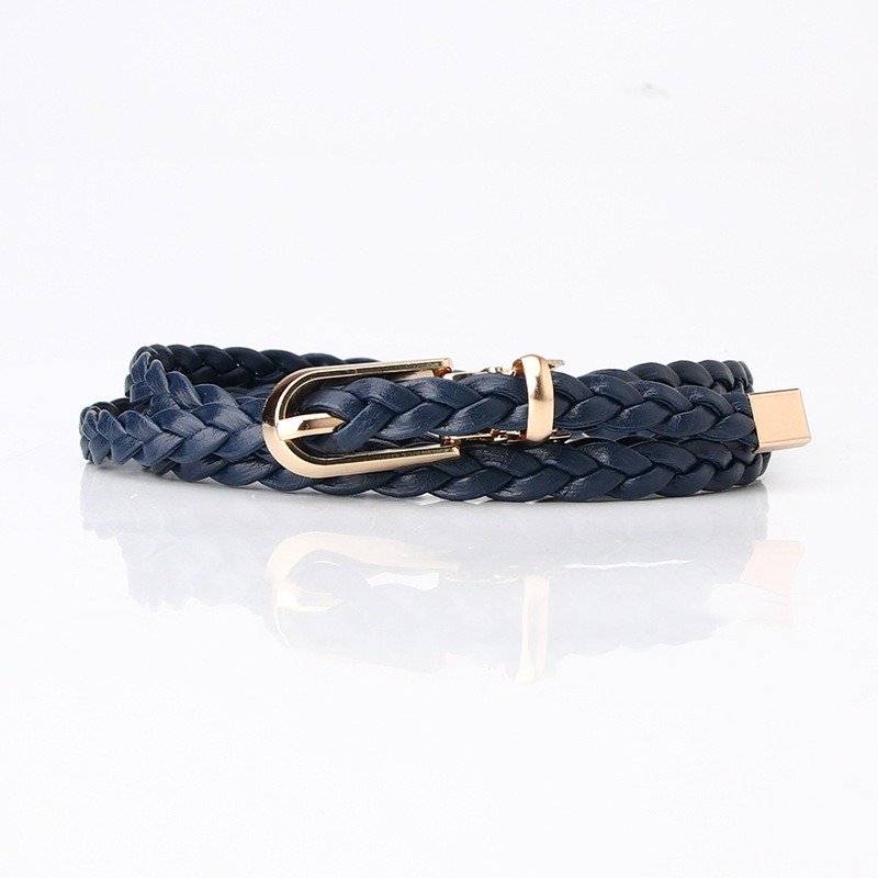 Fine Woven Belt with Golden Buckle