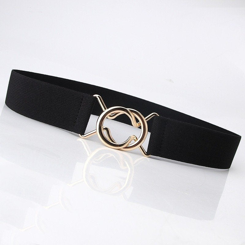 Elastic Belt with Button Ring