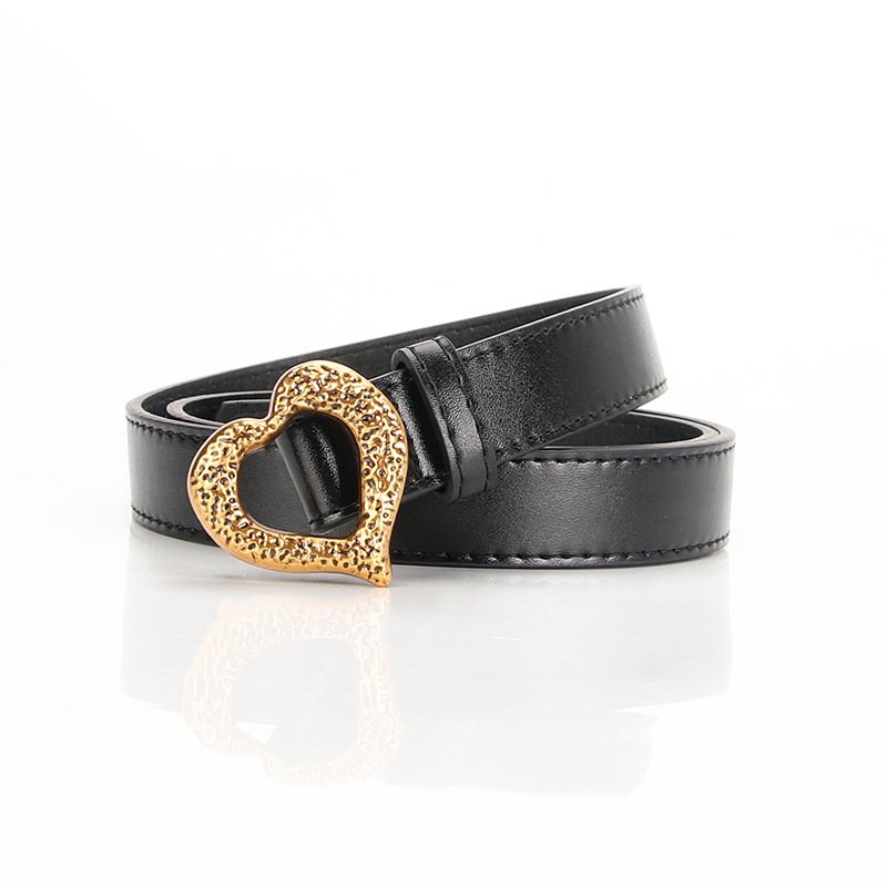 Love Button Imitation Leather Belt Fashion Tie In Suit Dress Decorative