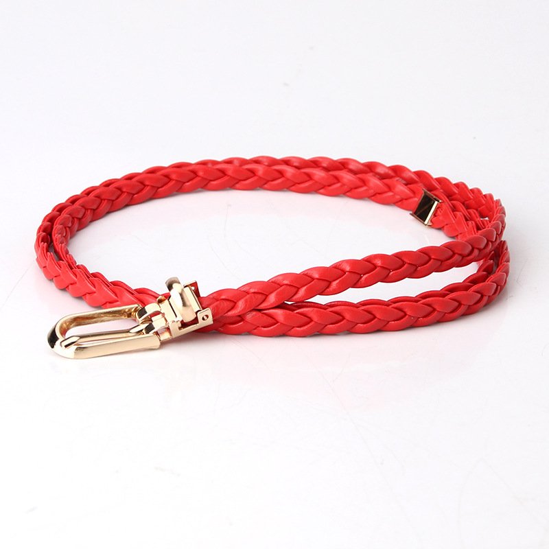 Candy Color Braided Belt Buckle With Clip