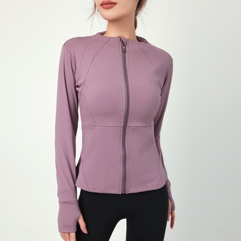 High Neck Jacket With Long Sleeves High Neck Zipper