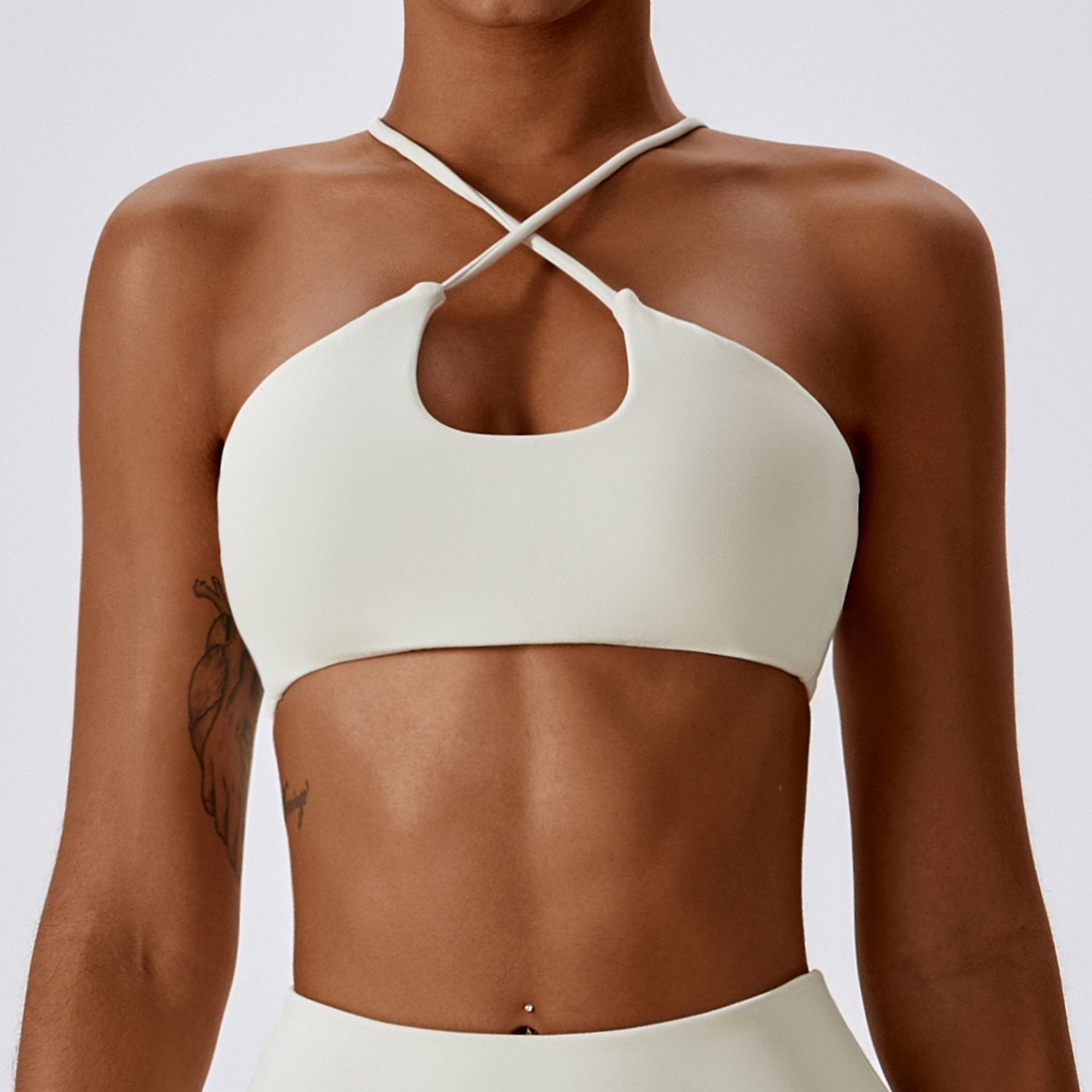 Quick Dry Sports Bra With Crossed Straps