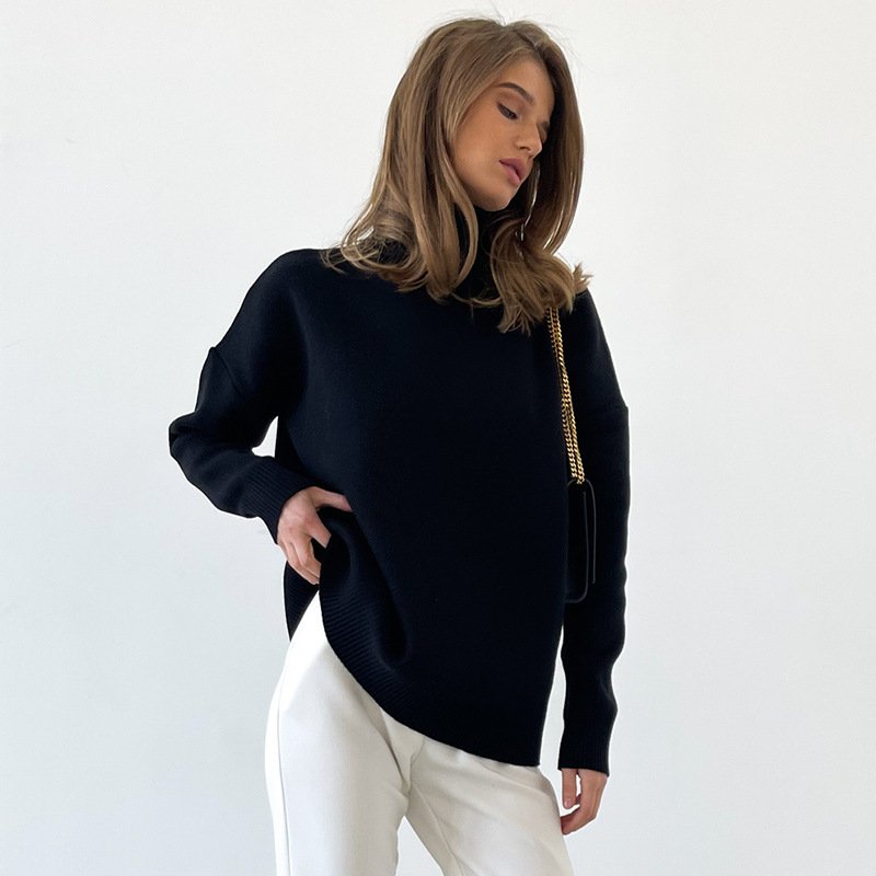 Loose Semi High Neck Sweater