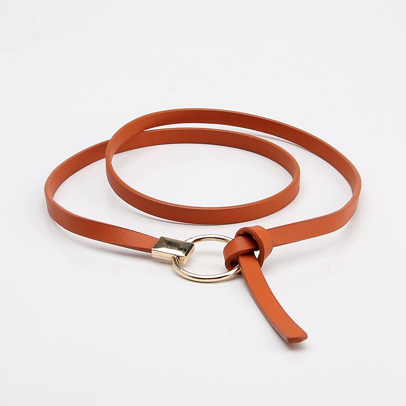 Knot Small Belt With Ladies Round Buckle Belt Women