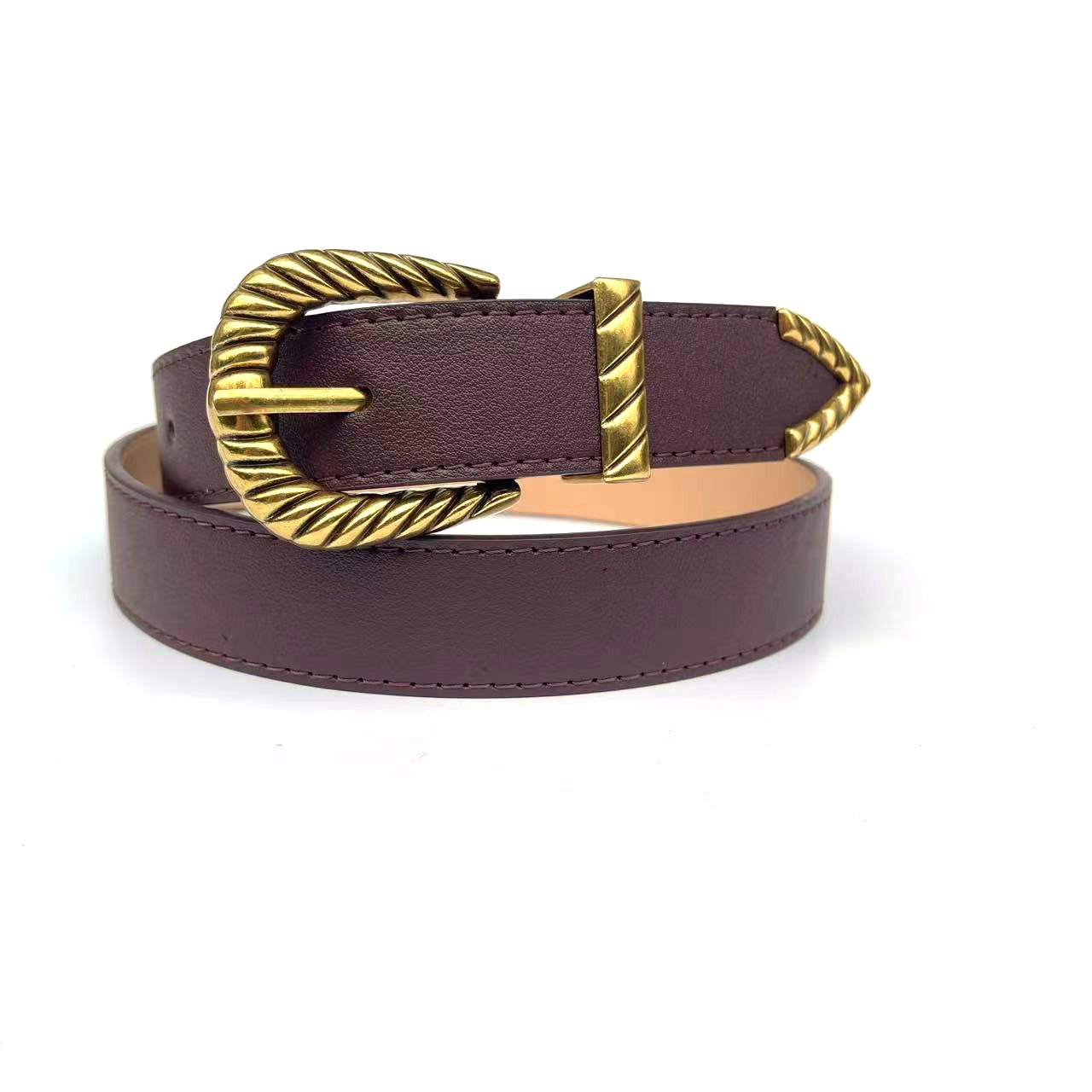 Cowboy Belt With Golden Buckle