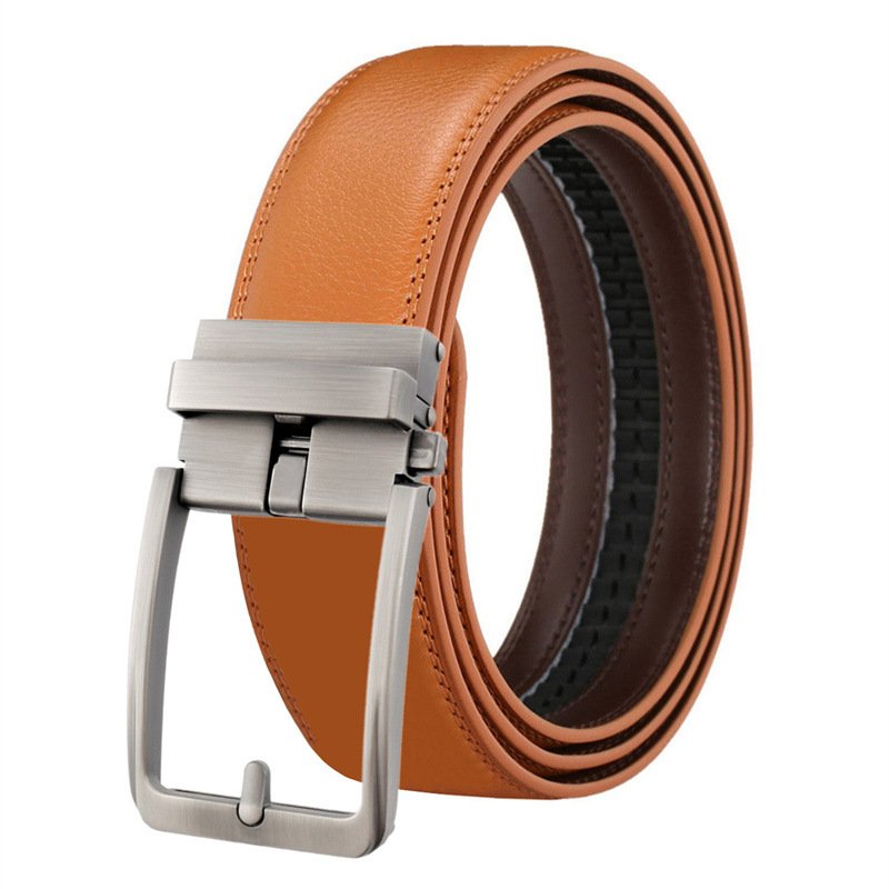 Hollowed Out Leather Belt For Men