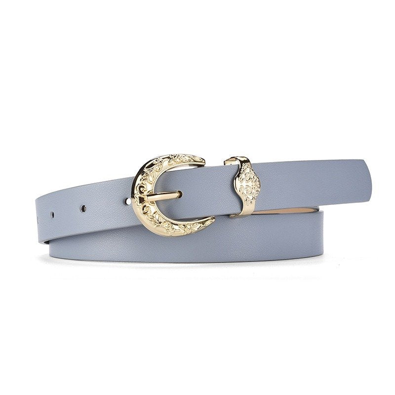 Belt With Golden Buckle Two Pieces