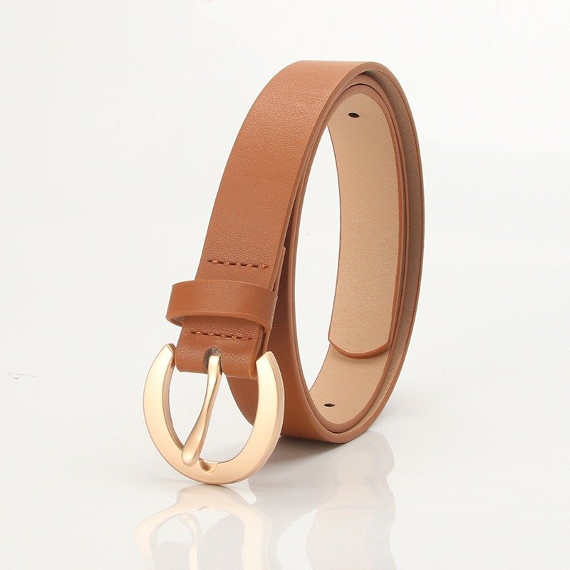 Golden Cut Oval Buckle Belt