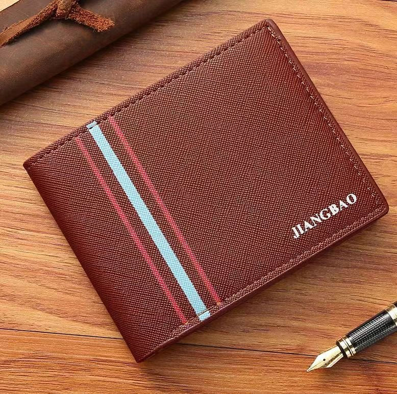 Short Multi-Card Cross Grain Men's Wallet