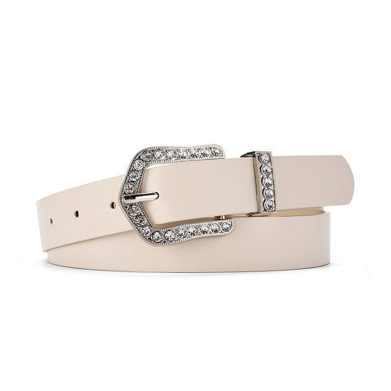 Belt With Diamond-encrusted Buckle