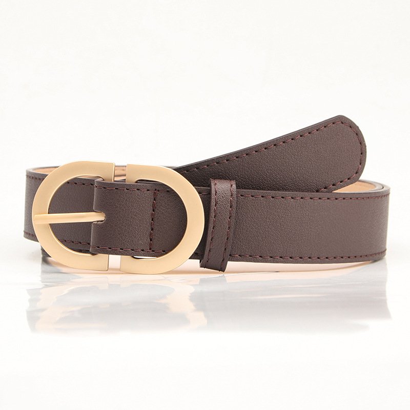 Ladies Belt Simple And Versatile Double-D Alloy Pin