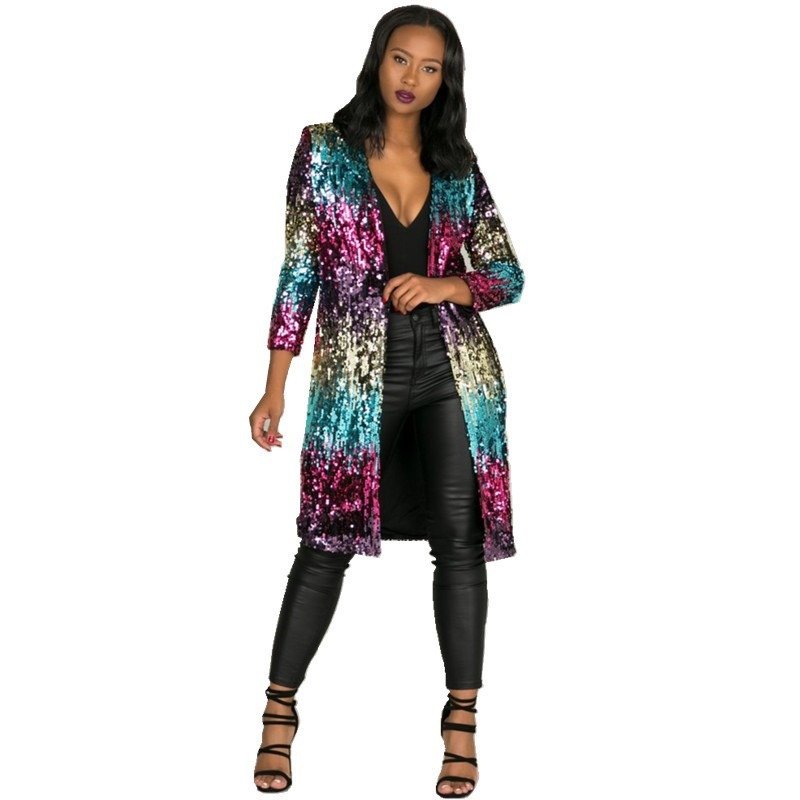 Colorful Sequin Cardigan Jacket