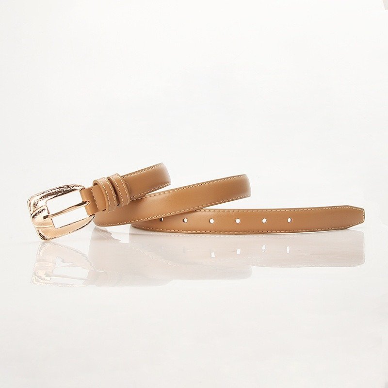 Dress Belt with Golden Buckle