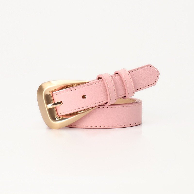 Belt With Golden Buckle Various Colors