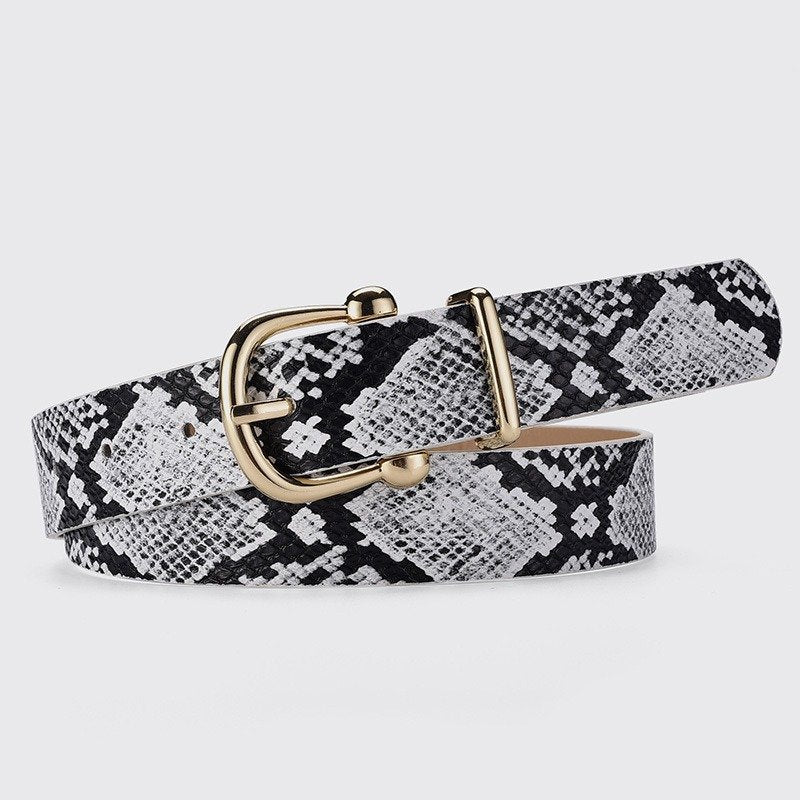 Snake Belt With Ethnic Style Texture