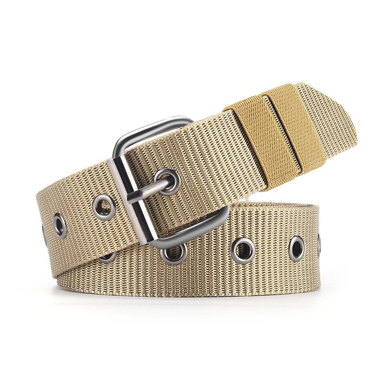 Canvas Stripe Solid Color Belt Male Fashion