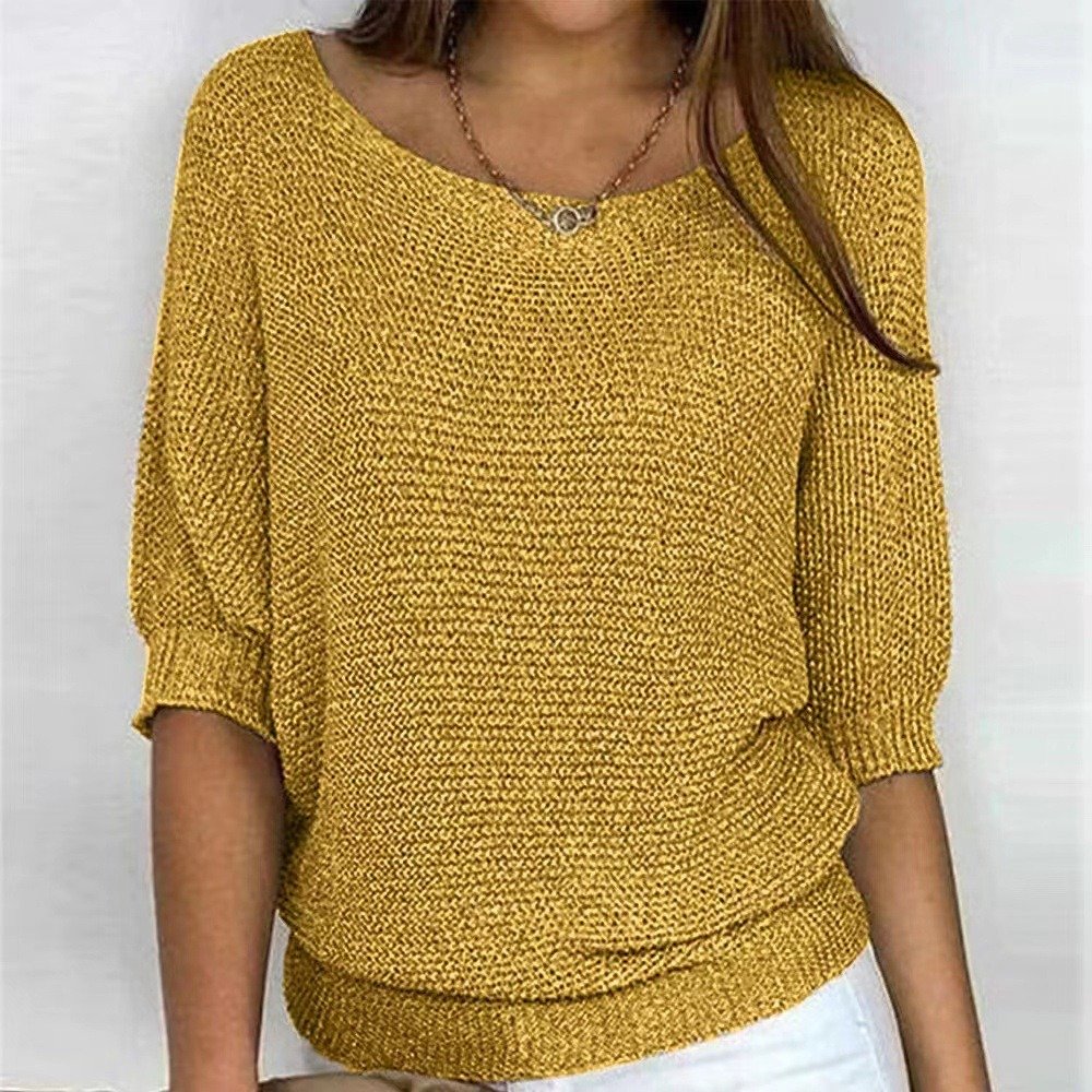 Round Neck Knitted Sweater