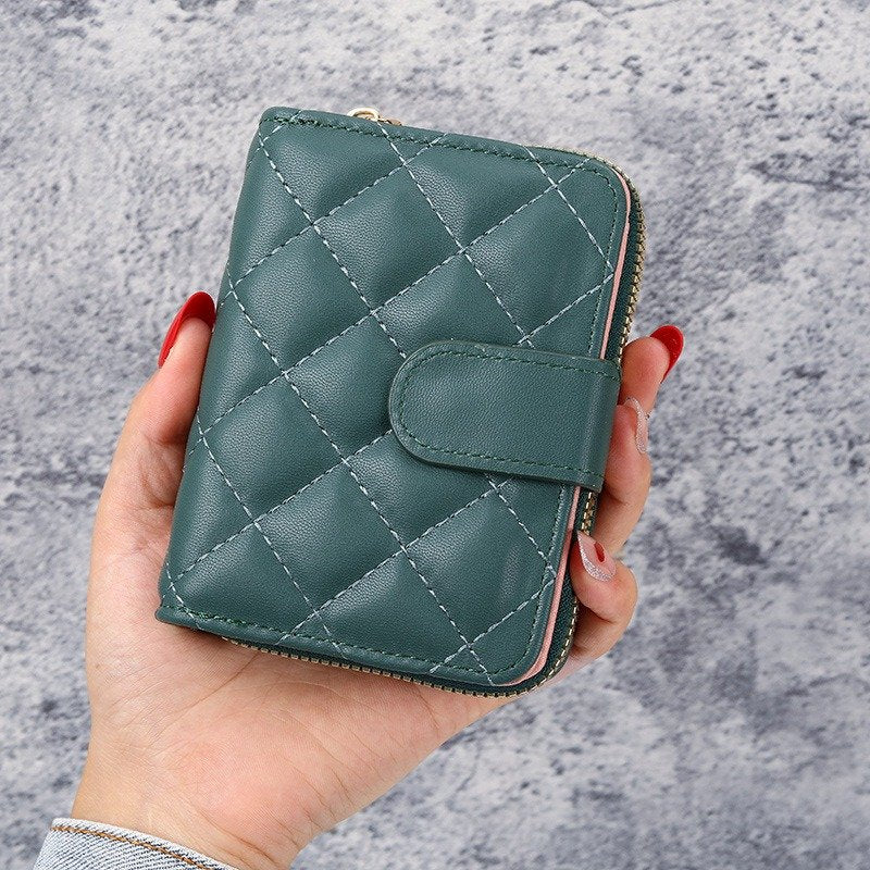 Solid Color Square Zipper Wallet