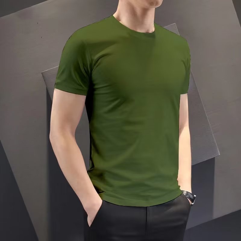 Slim undershirt large size with pure white t-shirt