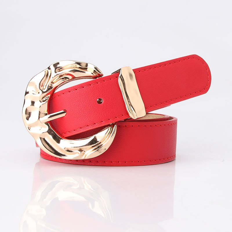 Belt With Large Metal Buckle Trim Belt