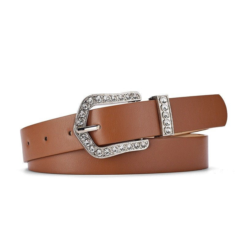 Belt With Diamond-encrusted Buckle