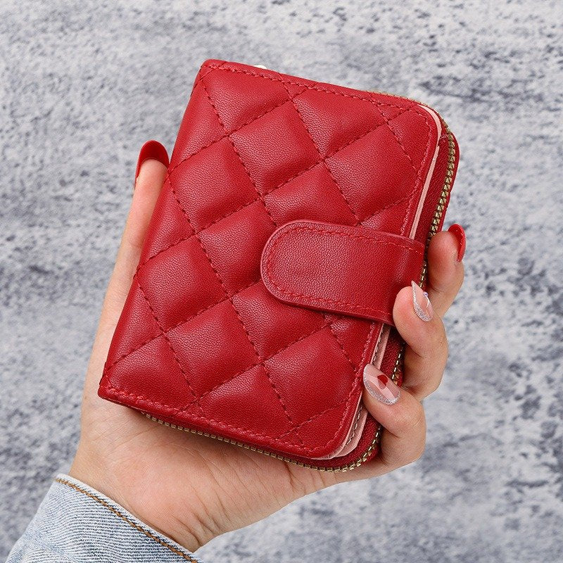 Solid Color Square Zipper Wallet