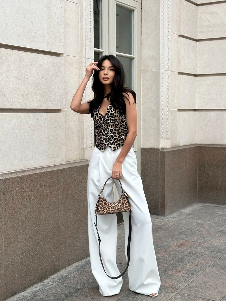 Leopard print vest