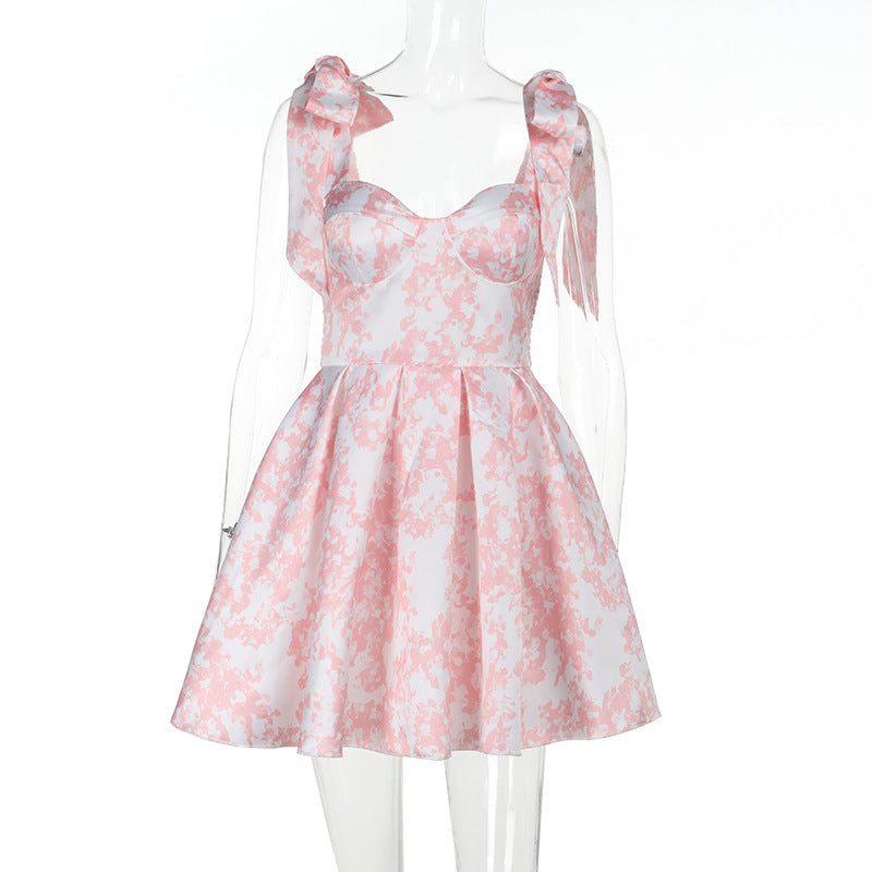 Temperament floral A-line skirt