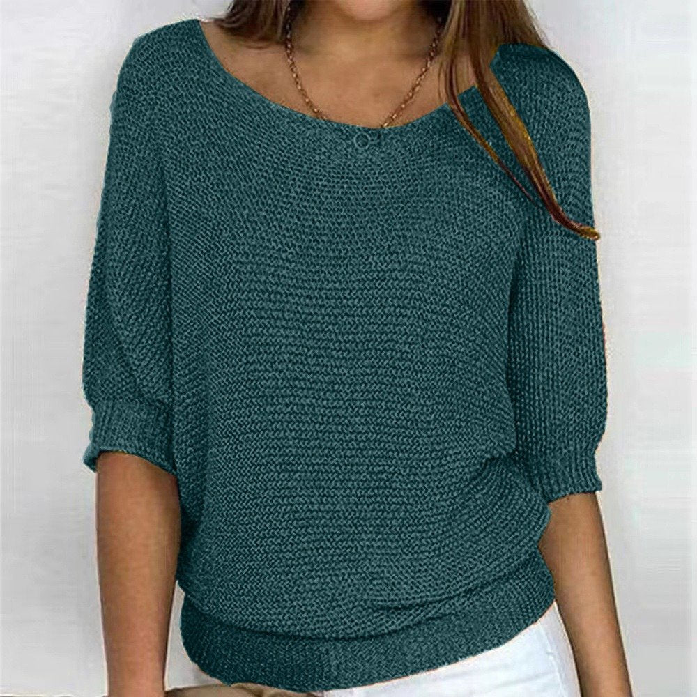 Round Neck Knitted Sweater