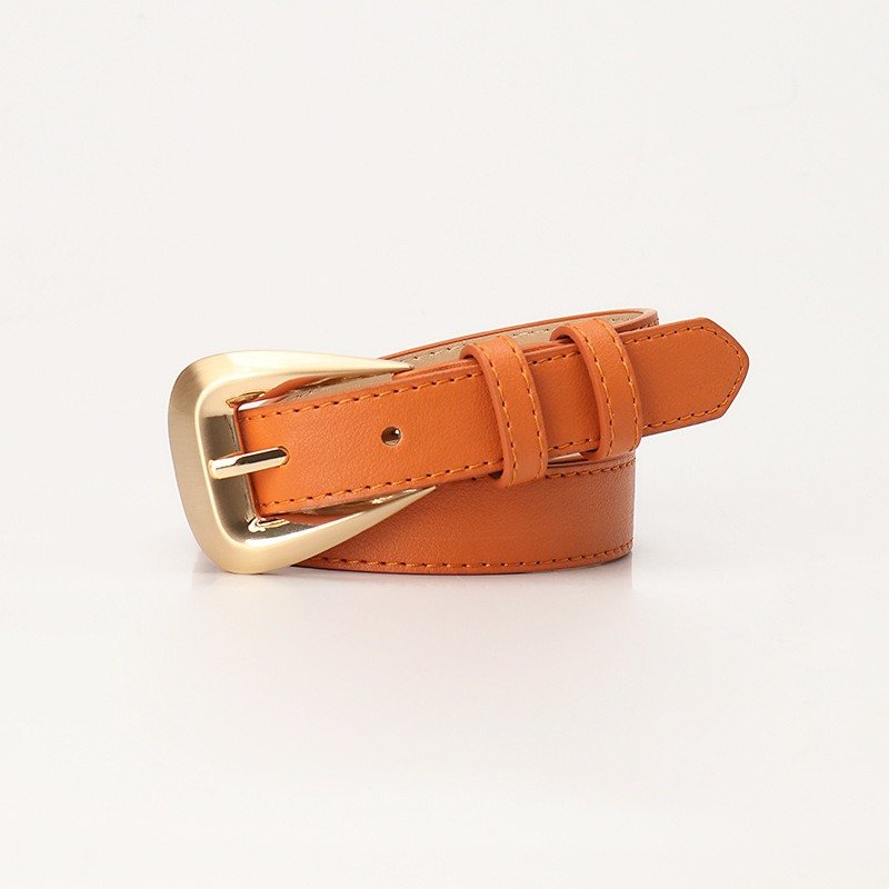 Belt With Golden Buckle Various Colors