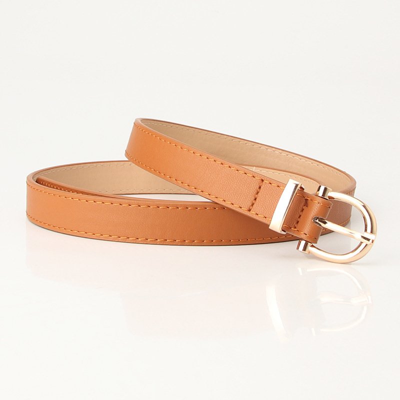 Thin Belt With Golden Buckle