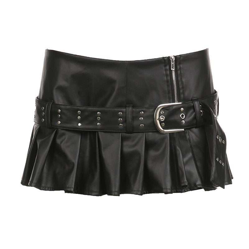 Low Waist Pleated Skirt