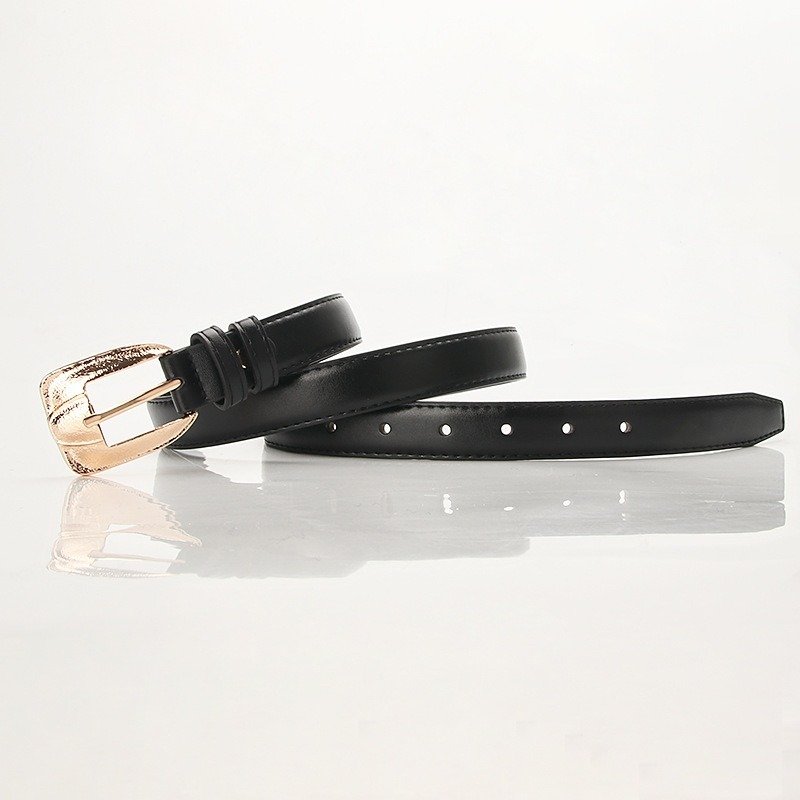 Dress Belt with Golden Buckle