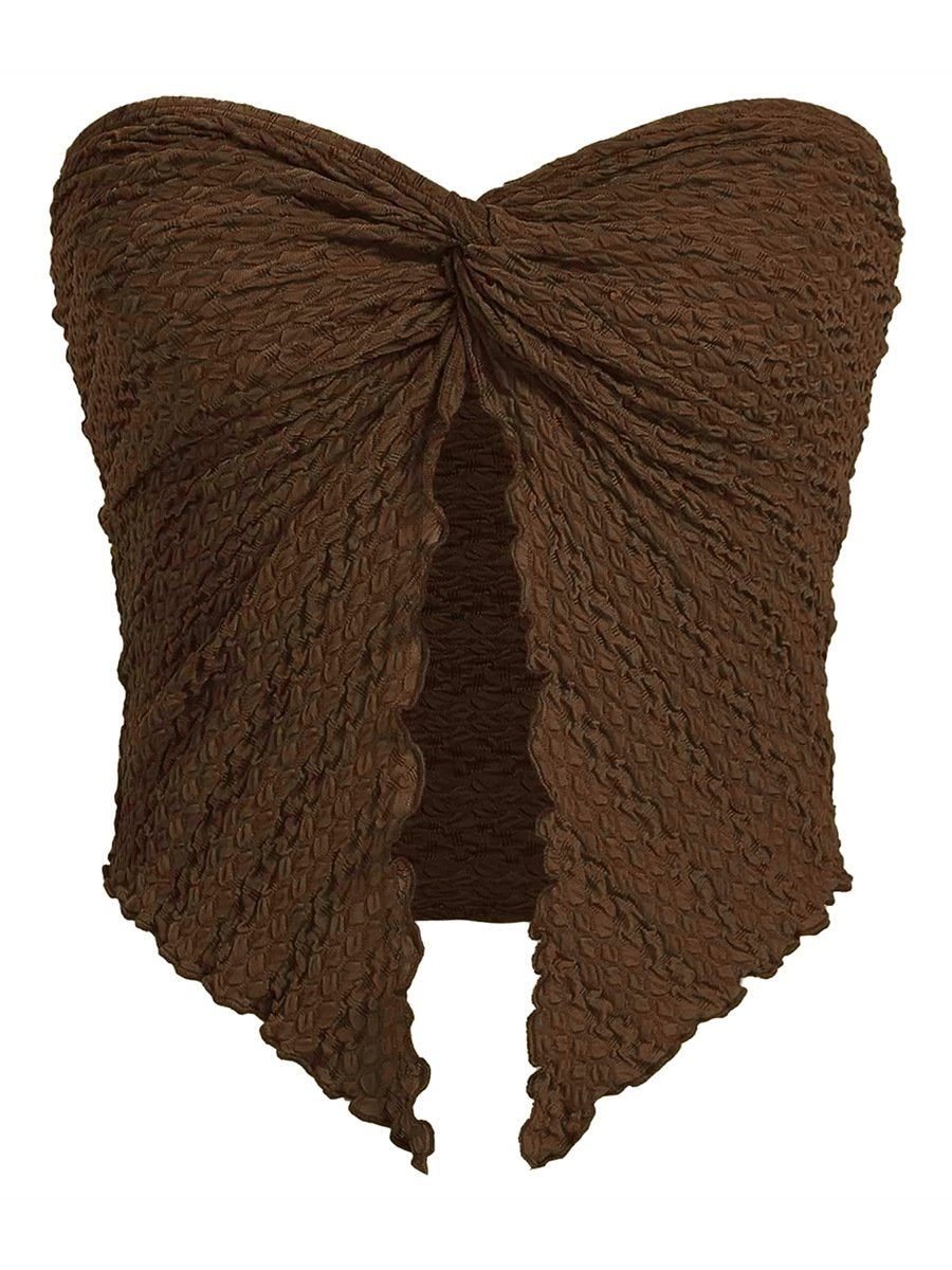 Gani Pleated Strapless Backless Top