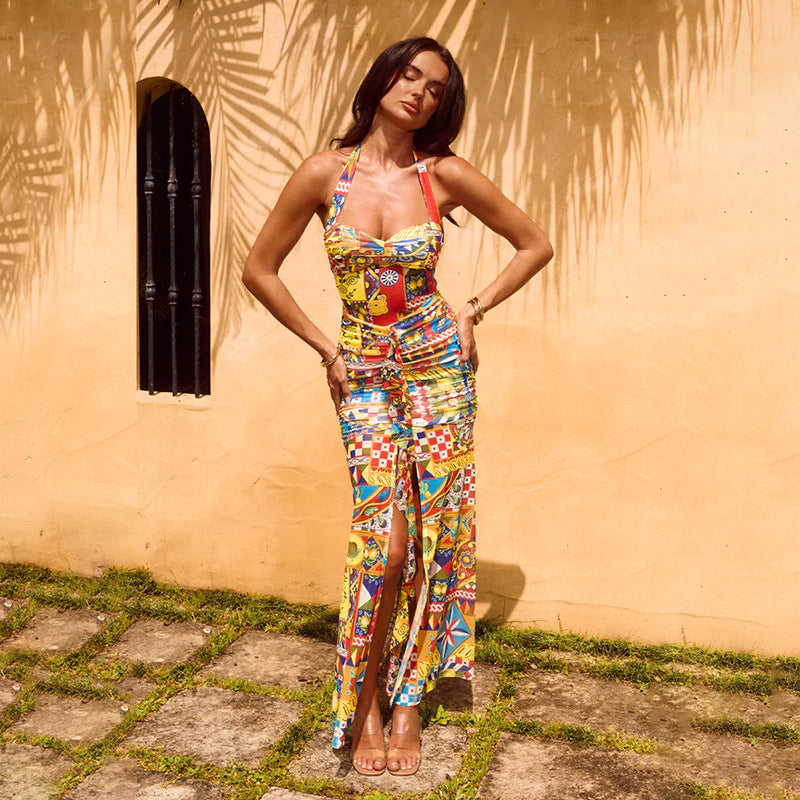 Urban style colorful long skirt