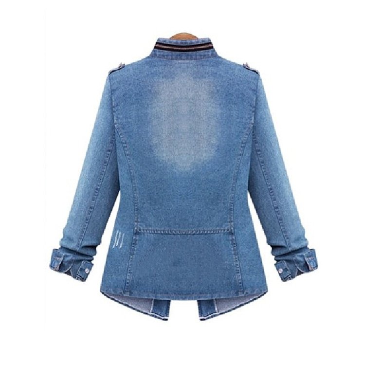 Ladies' Denim Stand Up Slim Figure Jacket